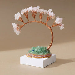 Natural Gemstone Money Tree – 6 Colors (Amethyst/Aquamarine/Agate etc.) Feng Shui Desk Ornament Pink crystal