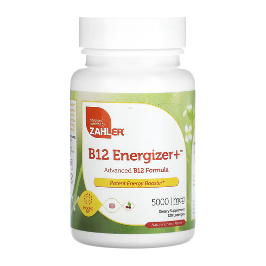 Zahler, B12 Energizer+, Advanced B12 Formula, Natural Cherry, 5,000 mcg, 120 Lozenges