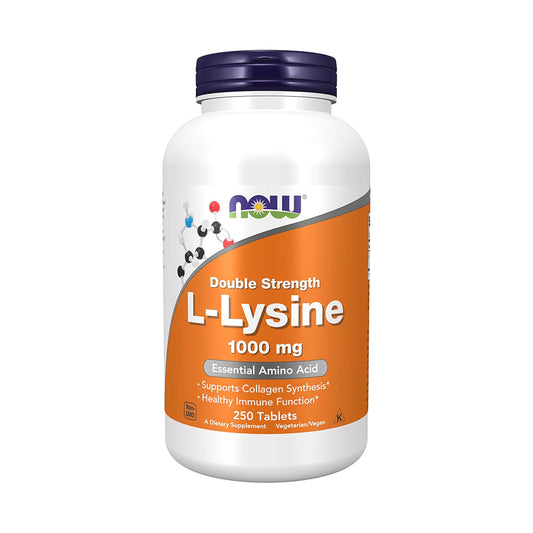 NOW Foods Supplements, L-Lysine (L-Lysine Hydrochloride) 1,000 mg, Double Strength, Amino Acid, 250 Tablets