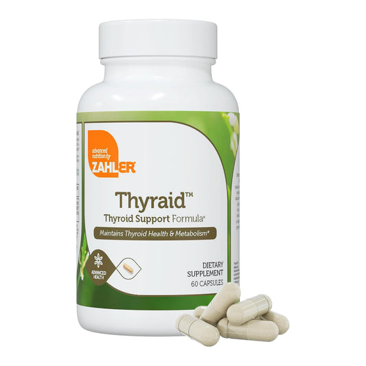 Zahler Thyraid - Thyroid Support Complex with Iodine, Zinc, L-Tyrosine, Ashwagandha, Forskholii - Pure Thyroid Support for Women and Men Thyroid Supplement (60 Capsules)