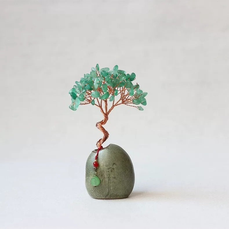 Natural Citrine Money Tree – Crystal Bonsai for Desk, Office & Tea Table Dongling jade