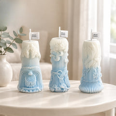 Handmade Bluebell Scented Candles – Blue & White Gradient Sets of 7
