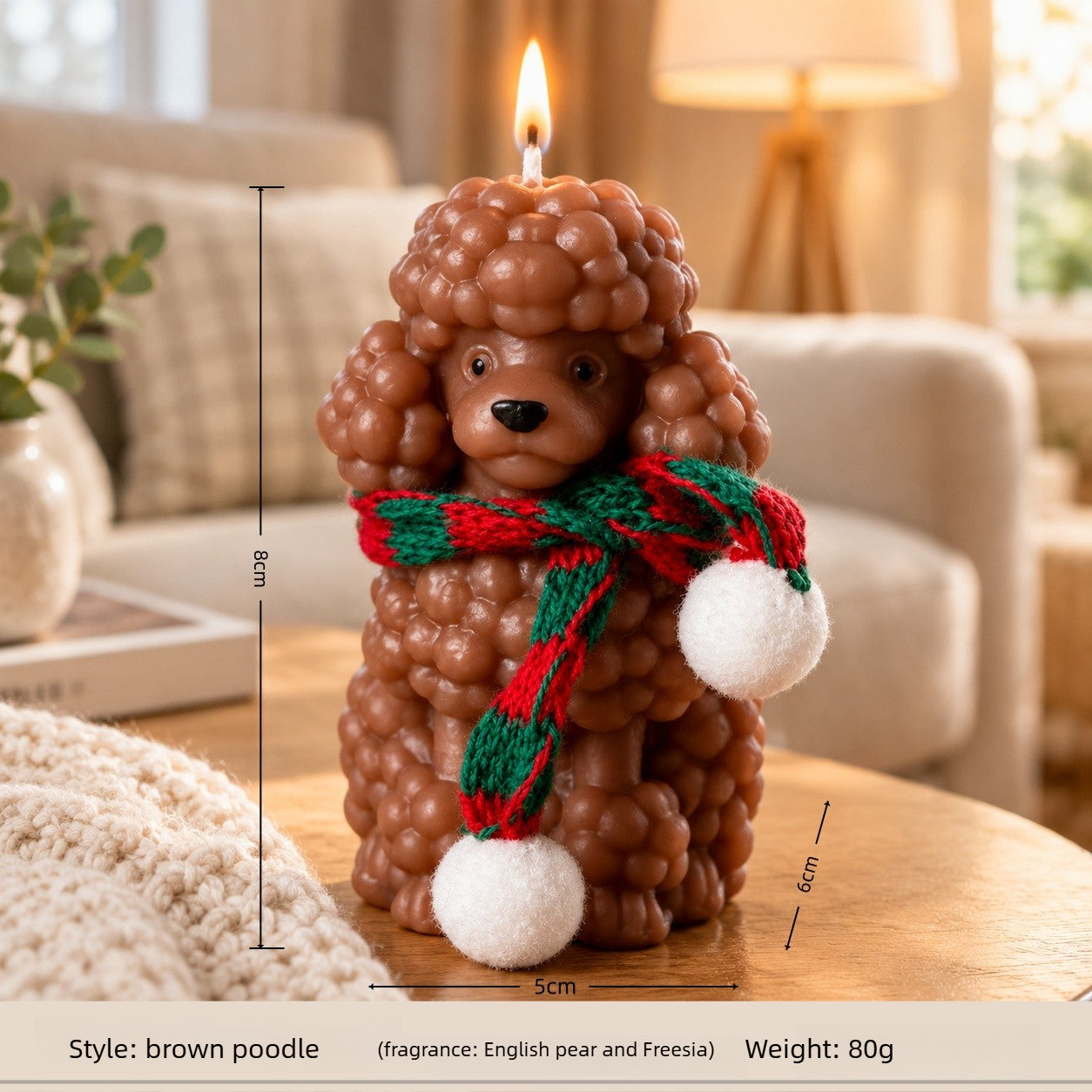 Adorable Poodle Dog Candle – Cartoon Animal Decor, Perfect Birthday/Party Favor