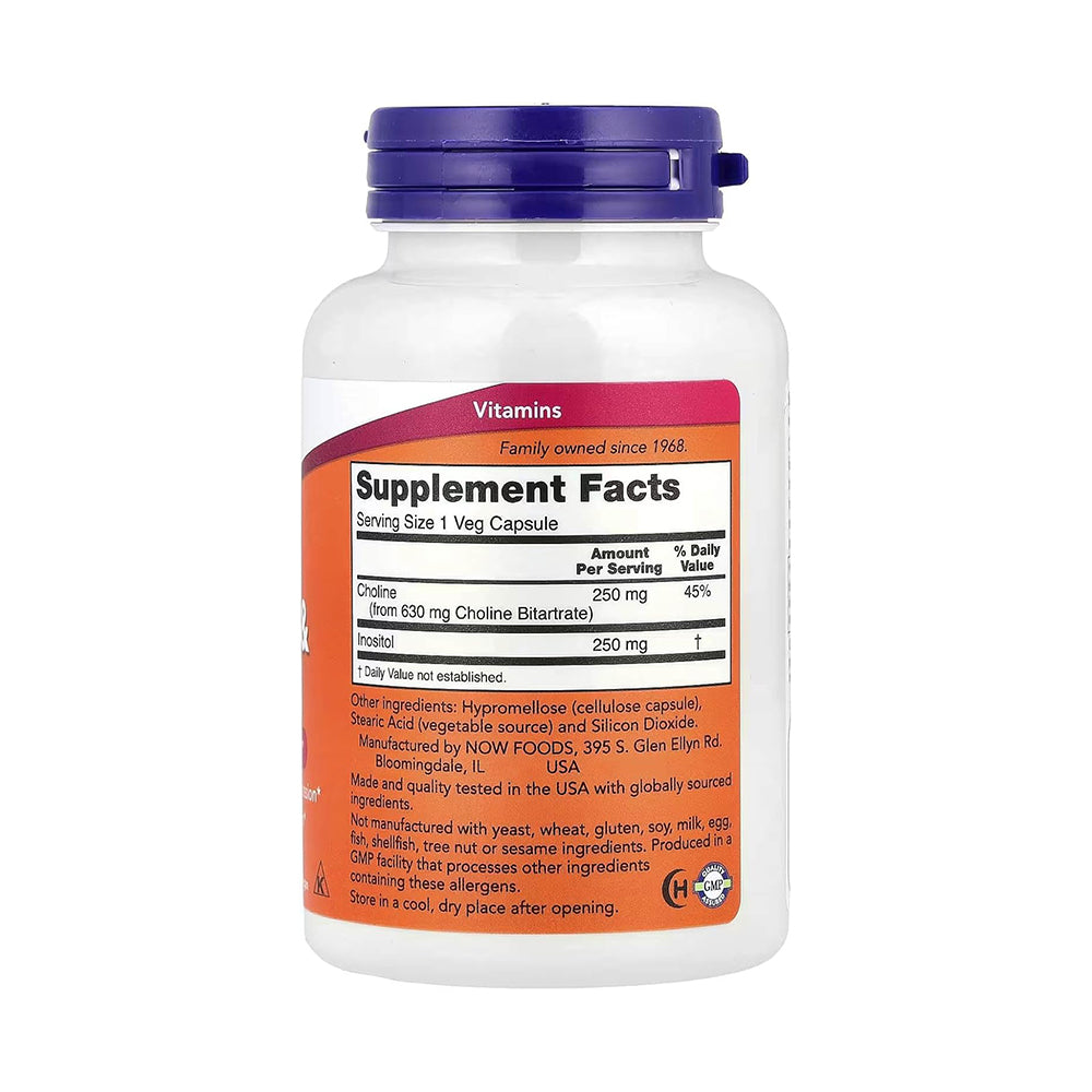 Now Foods Choline & Inositol 500 Mg - 100 Caps