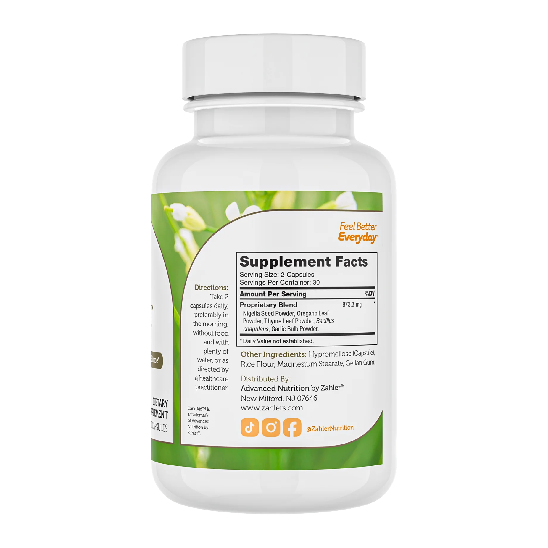 Zahler - CandAid Cleanse Digestive Health Supplement with Probiotics for Women & Men -60 Capsules