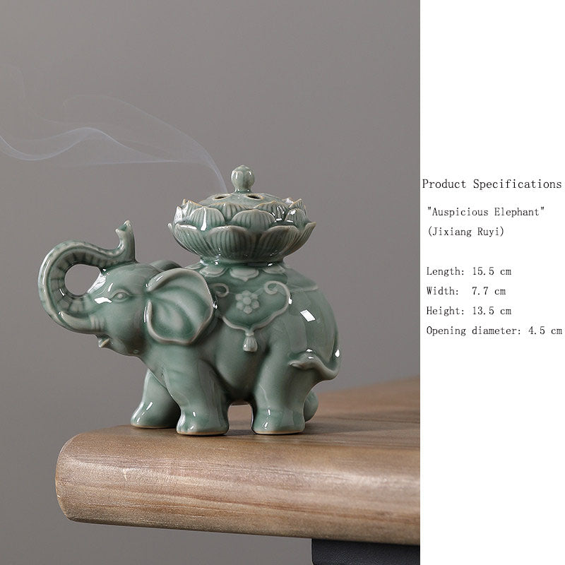 Ceramic Censer for Coil Incense – Song-Style Yue Ware & Ru Ware, Zen Tea Ceremony & Meditation Decor A Yue kiln