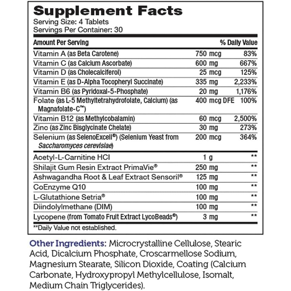 Zahler Male Vitality+ and Fertility Supplements, Male Formula Supporting Energy and Reproductive Wellness, 120 Tablets