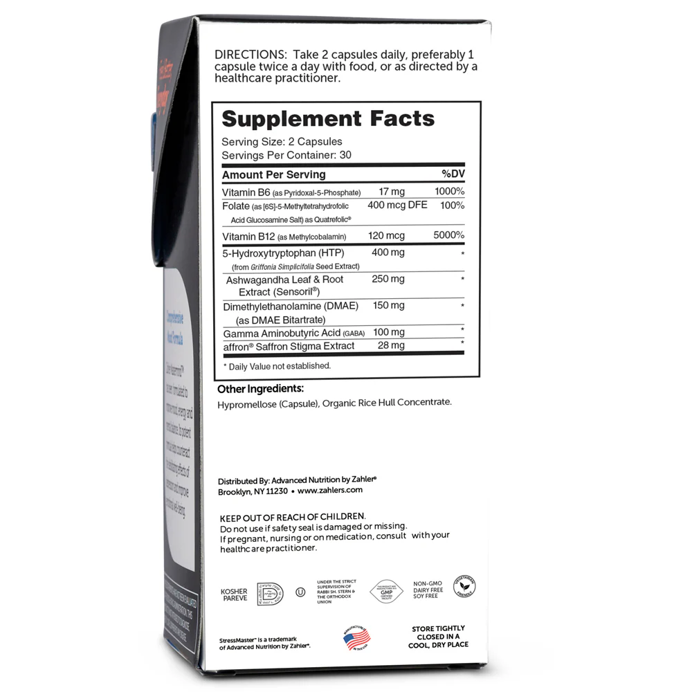 Zahler Mastermind, Comprehensive Mood Formula, Supports Mood Relaxation and Mental Balance, 60 Capsules