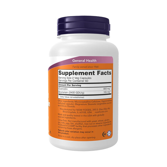 NOW Foods - Quercetin with Bromelain - 120 Vegetable Capsule(s)
