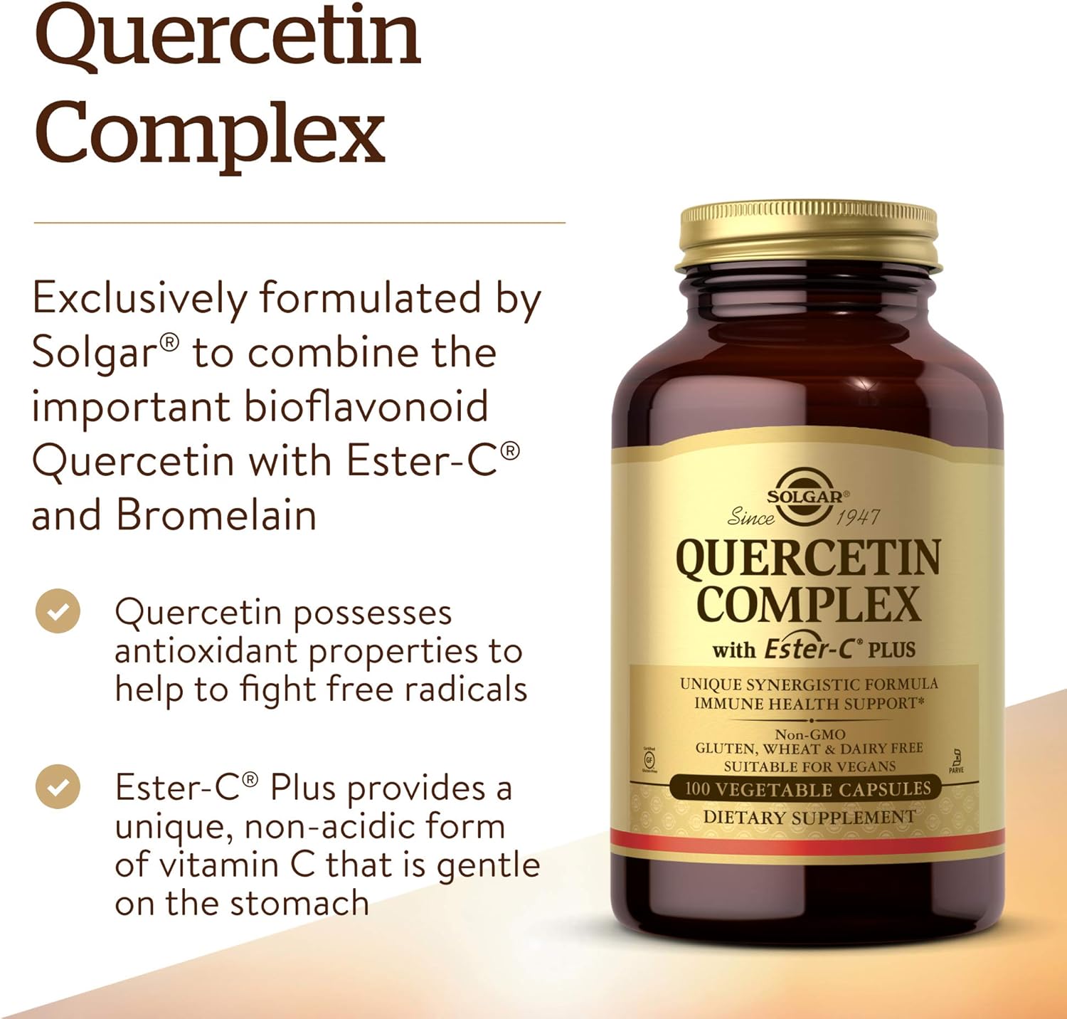 Solgar, Quercetin Complex with Ester-C® Plus, 100 Vegetable Capsules