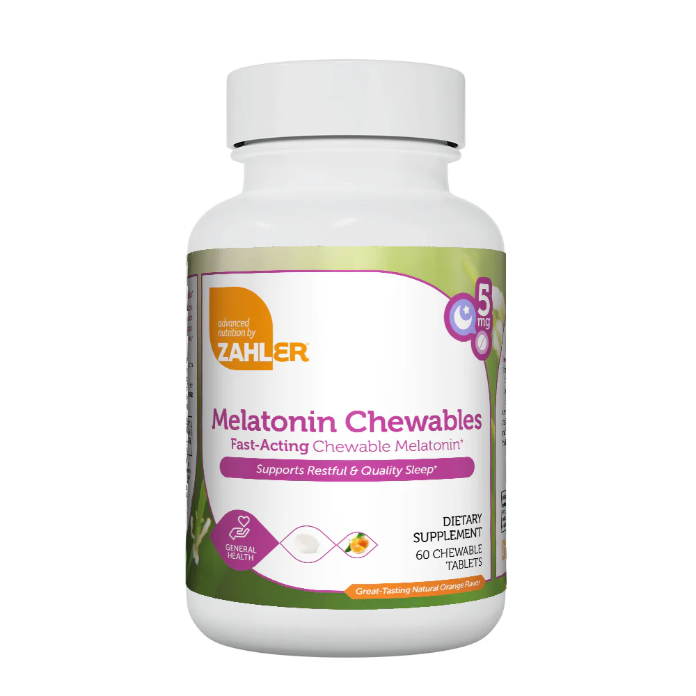 Zahler Melatonin 5mg Tablets -Delicious Orange Flavor - Supports Restful and Quality Sleep  (60 Capsules)