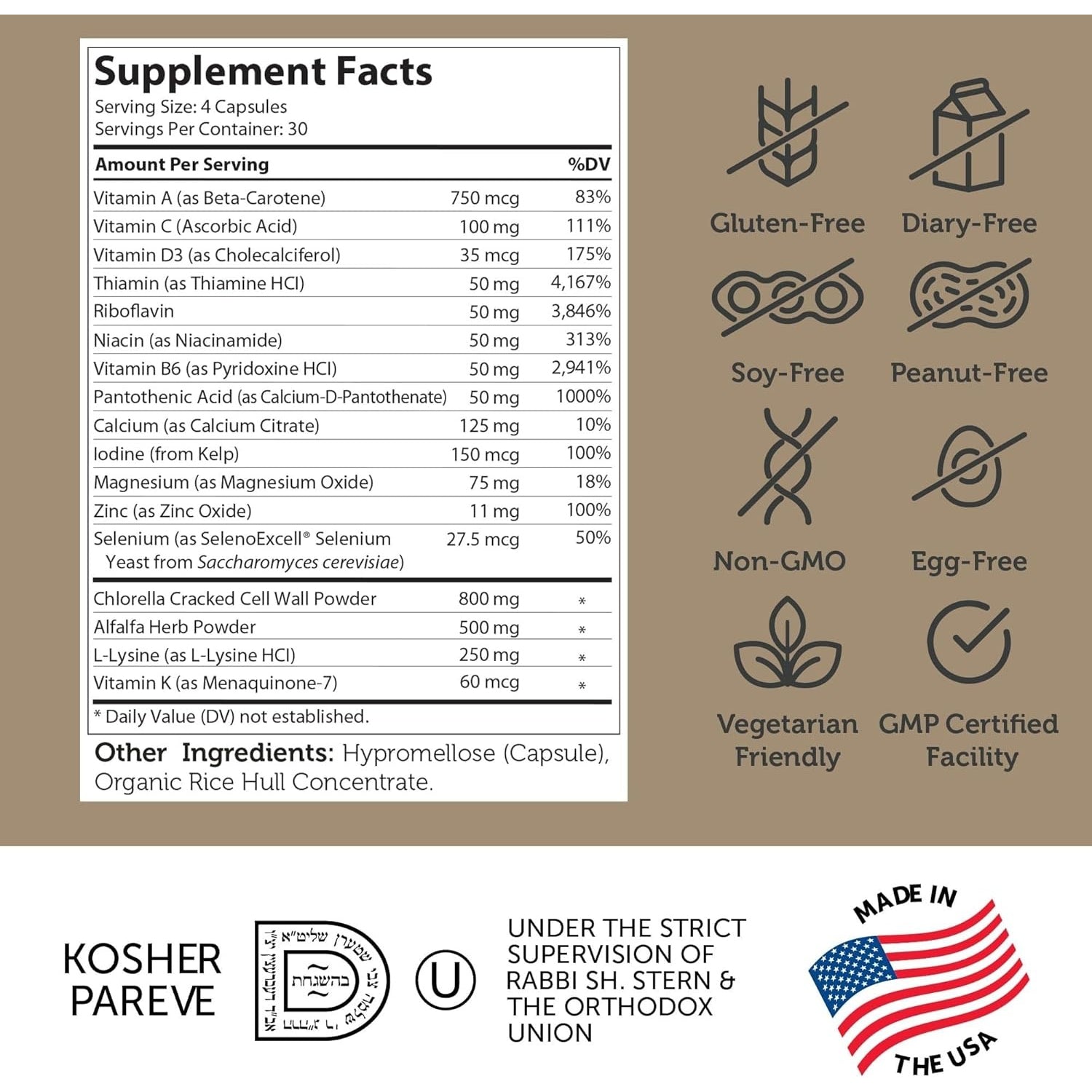 Zahler - Height Factor Healthy Growth Support Vitamin & Mineral Capsules (120 Count) - Kosher Height & Growth Supplement for Kids, Teens & Young Adults - Grow Taller Growth Hormone Support Nutrients