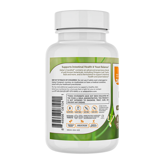 Zahler - CandAid Cleanse Digestive Health Supplement with Probiotics for Women & Men -60 Capsules