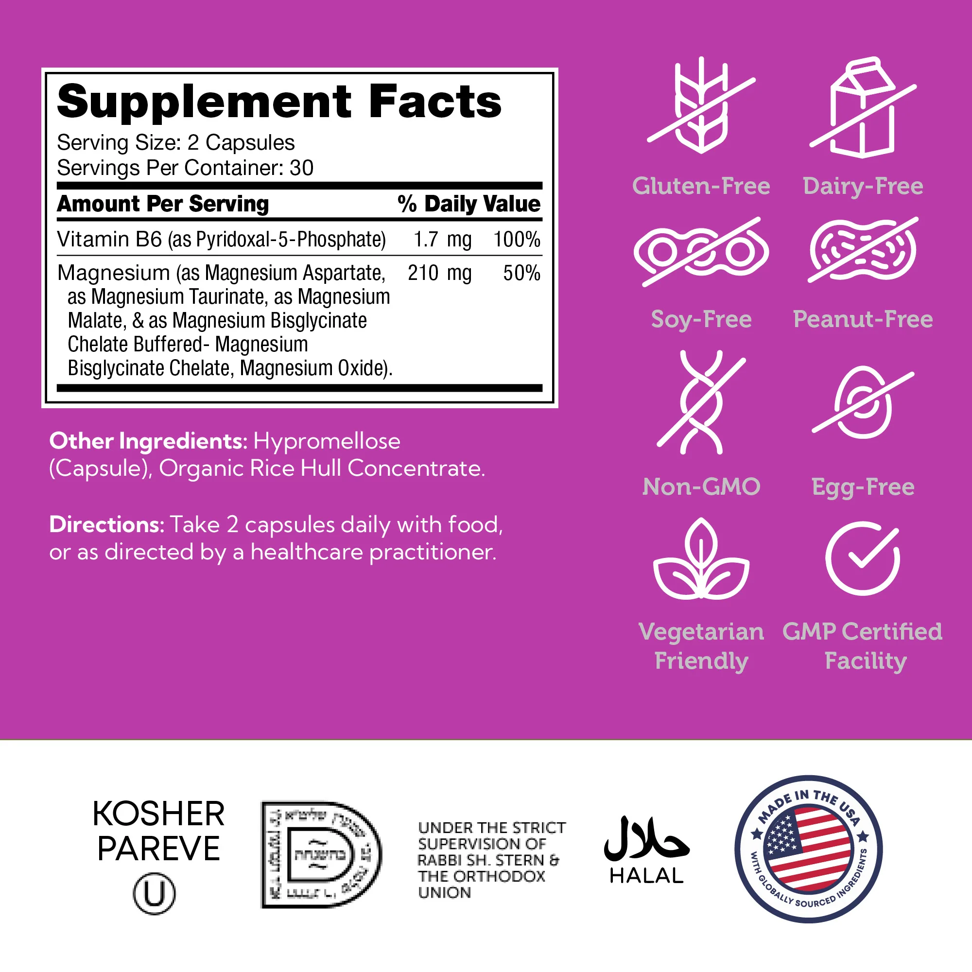 Zahler, Magnesium Complex,  Bone Nerve Heart & Muscle Health (60 Capsules)