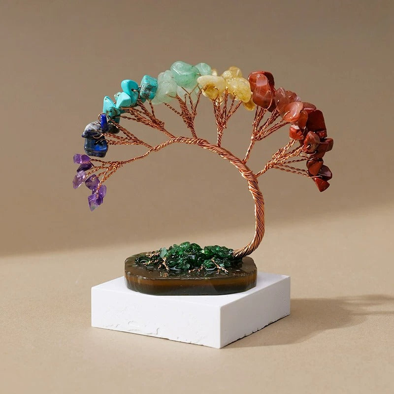 Natural Gemstone Money Tree – 6 Colors (Amethyst/Aquamarine/Agate etc.) Feng Shui Desk Ornament Colorful crystal