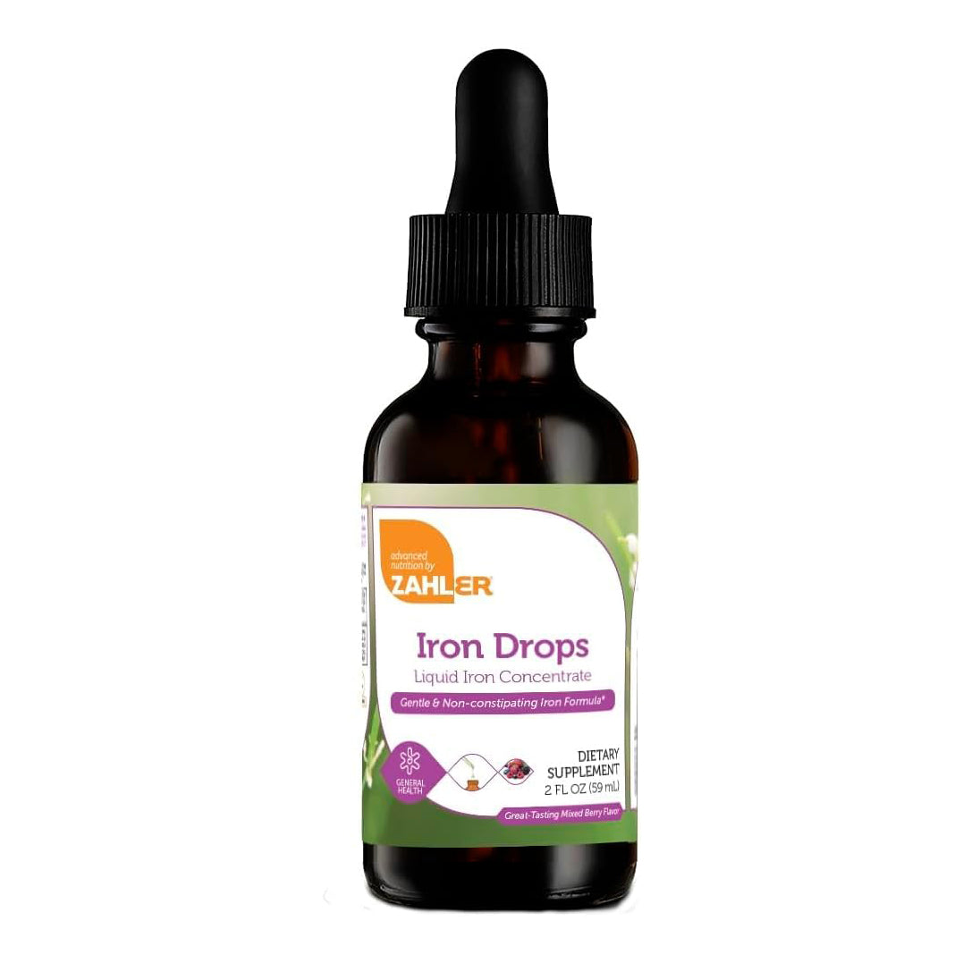 Zahler's Iron Drops, Liquid Iron Concentrate, Gentle and Non-Constipating Iron Formula, 2 Fl OZ.