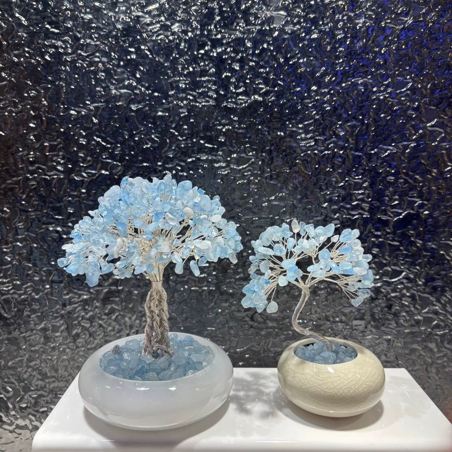 Natural Aquamarine Crystal Tree – Blue Stone Bonsai for Desk Decor & Creative Gift (8/15/18 cm)