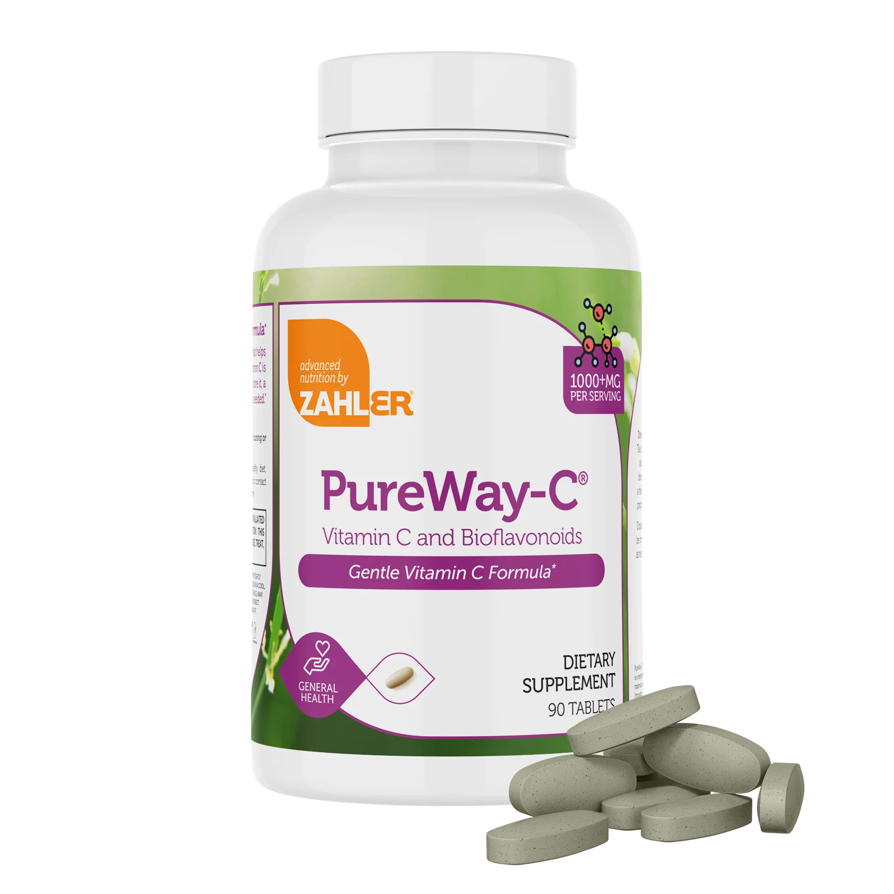 Zahler PureWay-C Vitamin C and Bioflavonoids, 1,000 mg, 90 Tablets