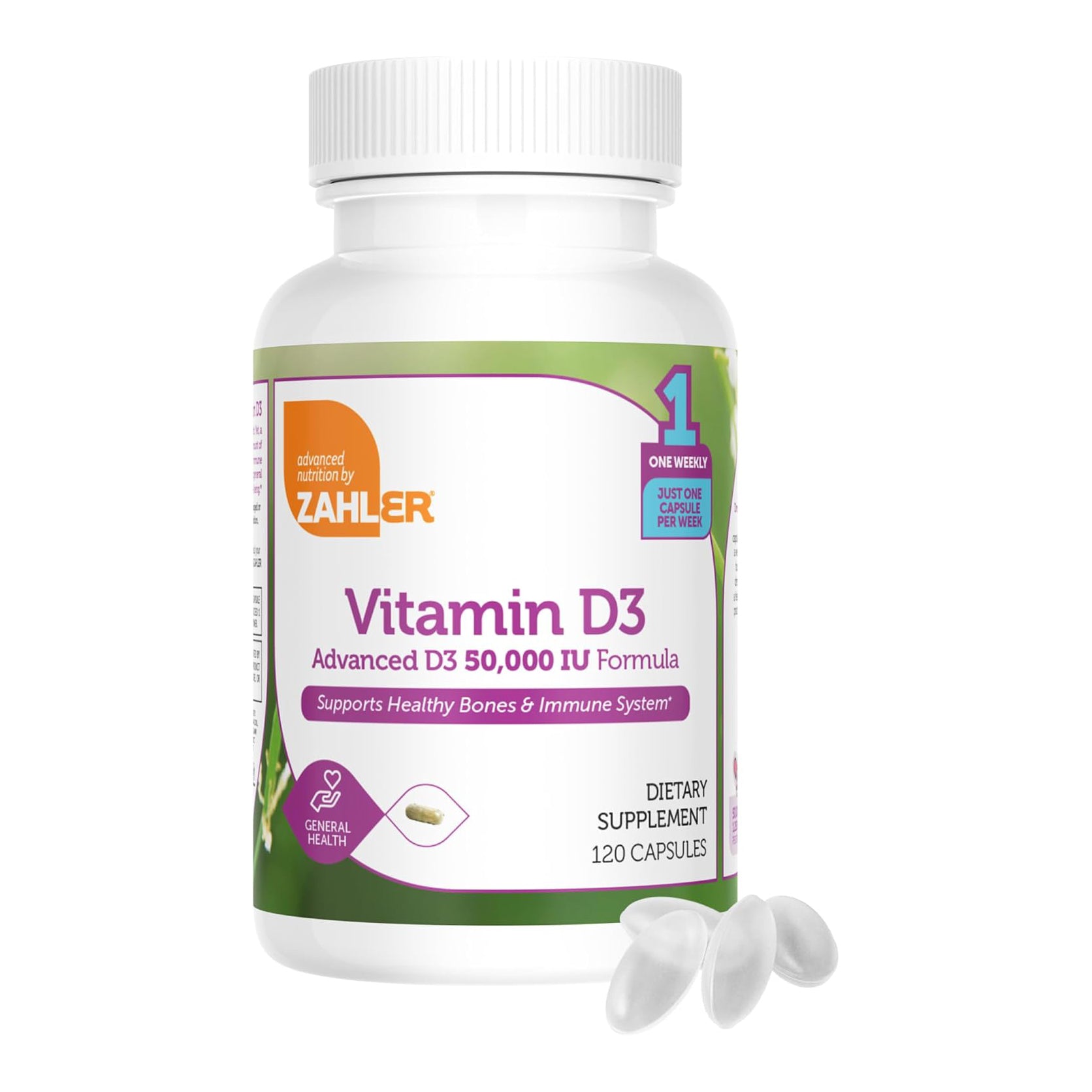 Zahler - Advanced Vitamin D3 50000 IU capsules (120 Count) Immune Support, Bone, Teeth & Muscle Health