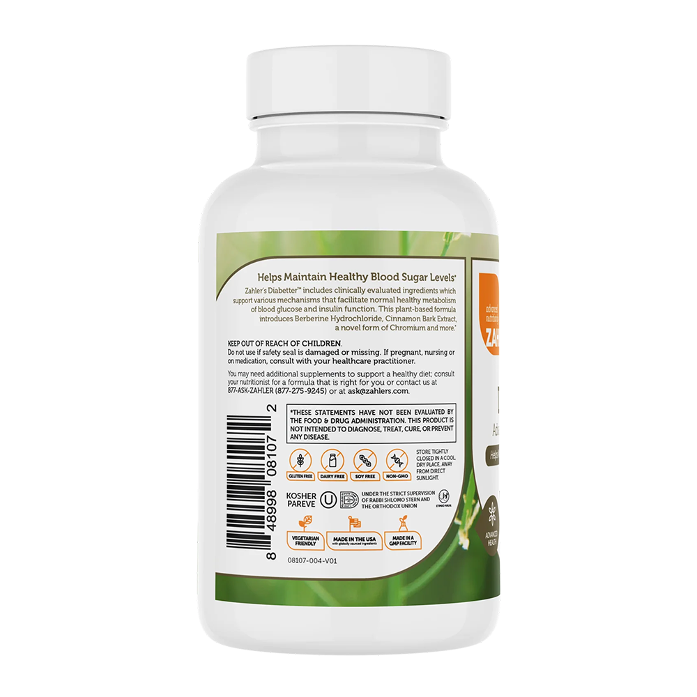 Zahler, Diabetter™, Advanced Glucose Support, 120 Capsules