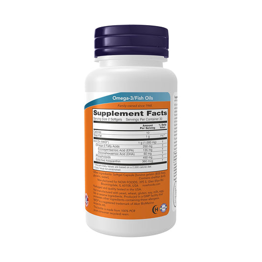 NOW Foods，Neptune Krill Oil 500 mg, Phospholipid-Bound Omega-3, Cardiovascular Support*, 60 Softgels