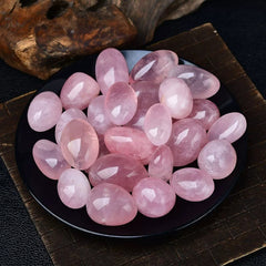 Natural Rose Quartz Rough Stone – Oval Raw Pink Crystal for Display, Handheld, Demagnetizing & Aquarium Decor