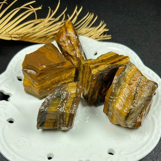 Natural Yellow Tiger Eye Rough Stone – Large Carving Specimen for Home Decor