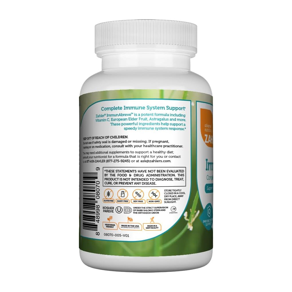Zahler ImmunAbreve, Powerful Immune System Support, Contains Vitamin C Pantothenic Acid Echinacea and More (180Capsules)
