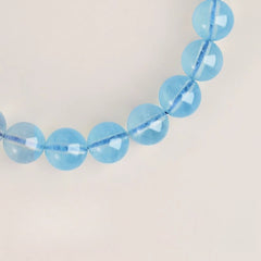 Raw Aquamarine Beaded Bracelet – Blue Crystal for Emotional Balance, Good Luck