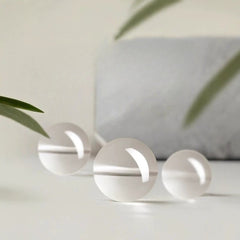Natural Clear Quartz Bead Bracelet –Transparent White Crystal Stretch Strand, 6/8/10/12mm