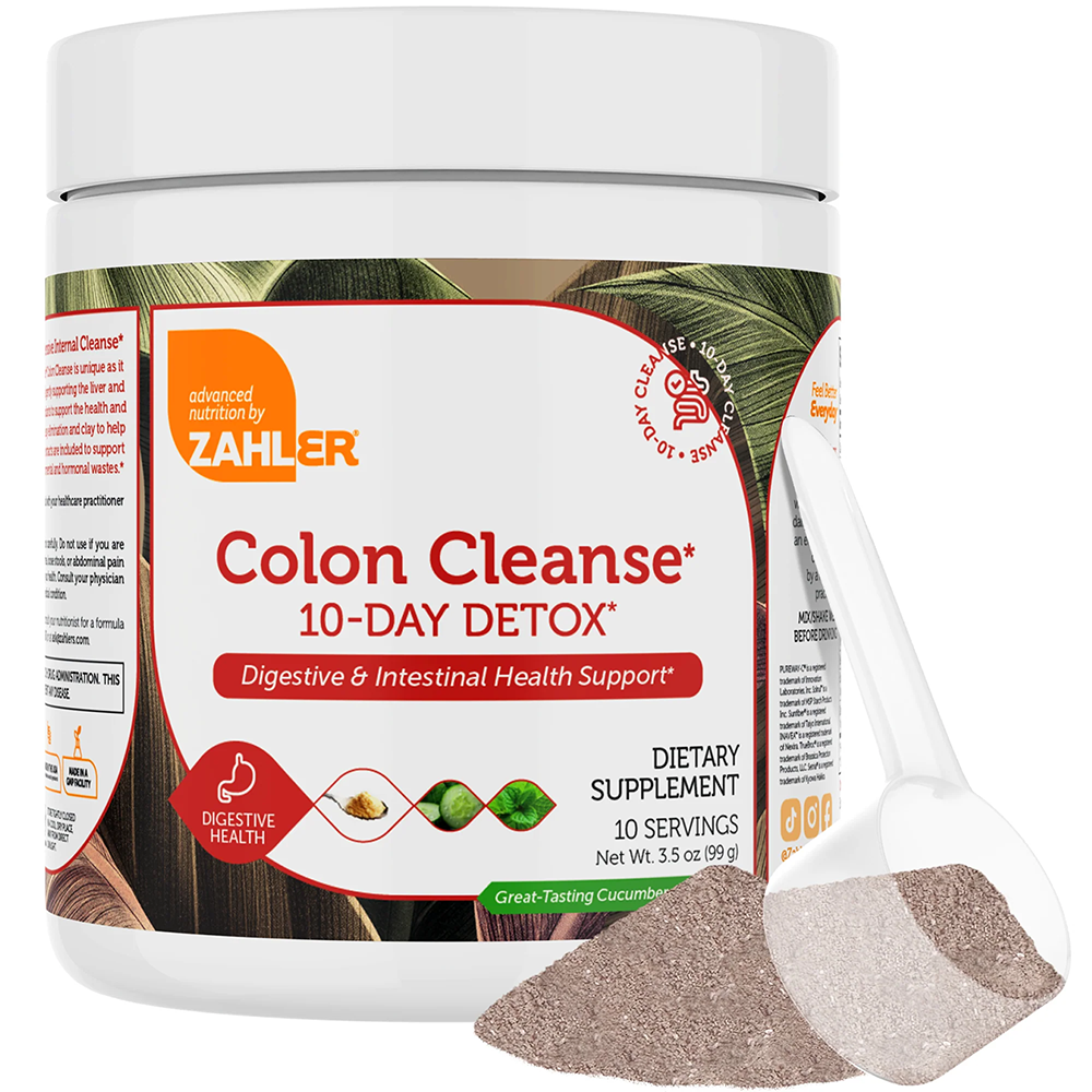 Zahler Colon Cleanse 10-Day Detox Cleanse - Cucumber Mint Flavor - Herbal Digestive Wellness - 3.5 oz Jar