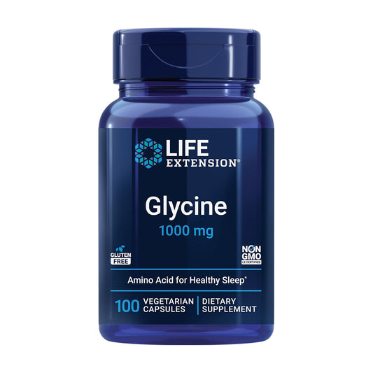 Life Extension Glycine, 1000 mg, Amino Acid That Promotes Healthy Sleep 100 Capsules