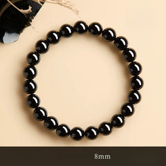 Natural Red Agate & “Ink Jade” Bracelet – Authentic Gemstone Bead Strand for Women Black Agate 8MM