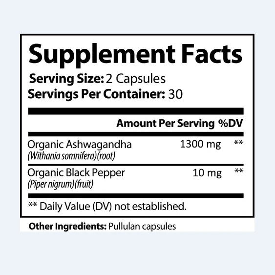 Seaknhp Ashwagandha 1300mg, Sleep Faster , Promotes normal hormone balance 60 capsules