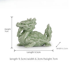 Ceramic Dragon Turtle Feng Shui Statue – Auspicious Dragon-Headed Turtle for Wealth, Protection & Office Decor