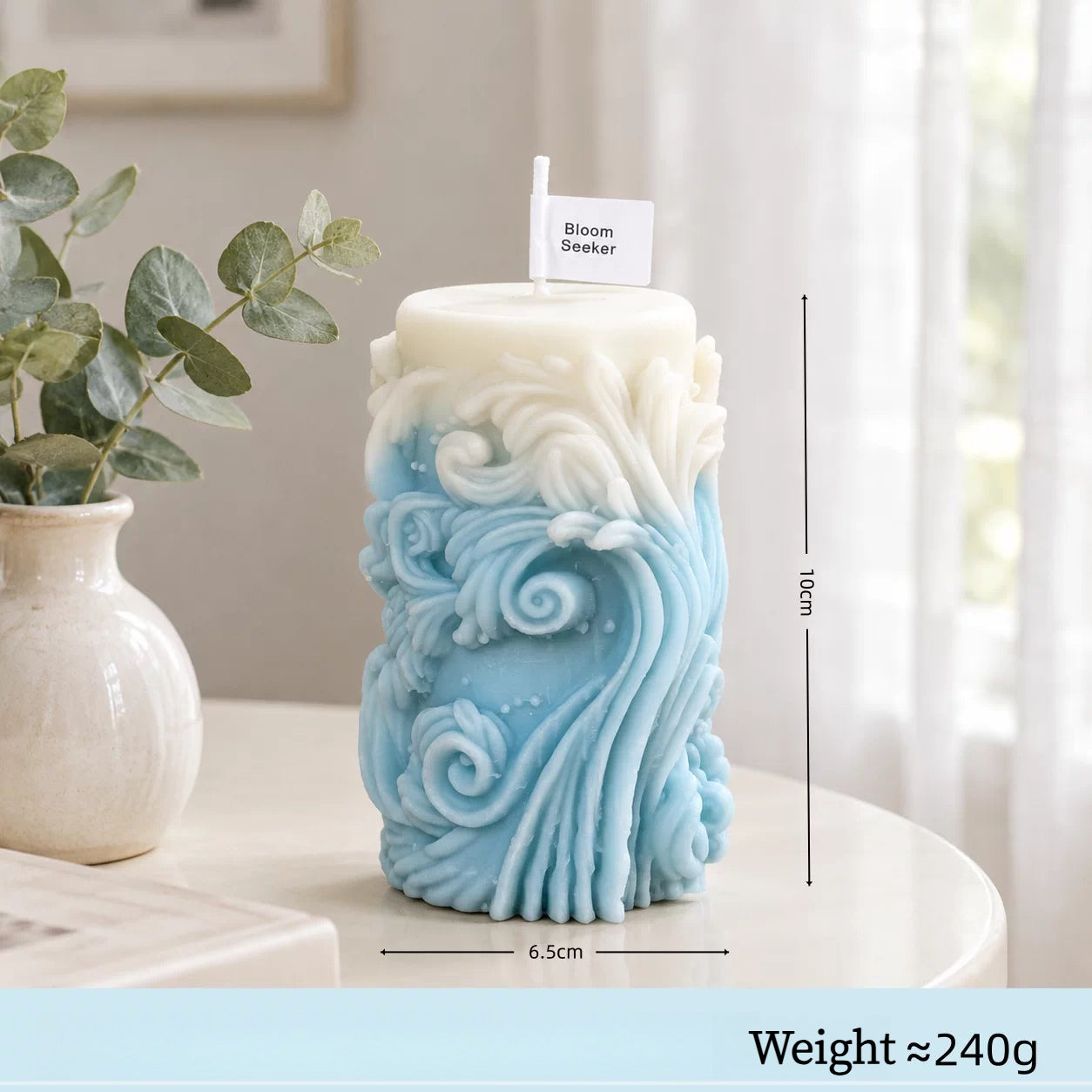 Handmade Bluebell Scented Candles – Blue & White Gradient Sets of 7