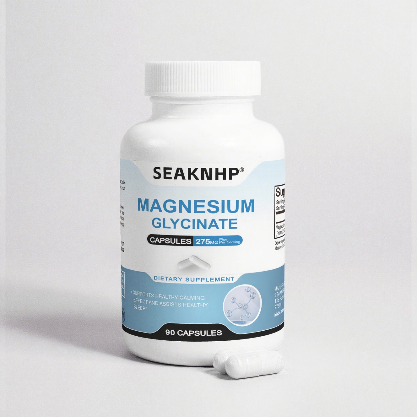 Seaknhp Magnesium Glycinate 90 caps Supports normal blood pressure