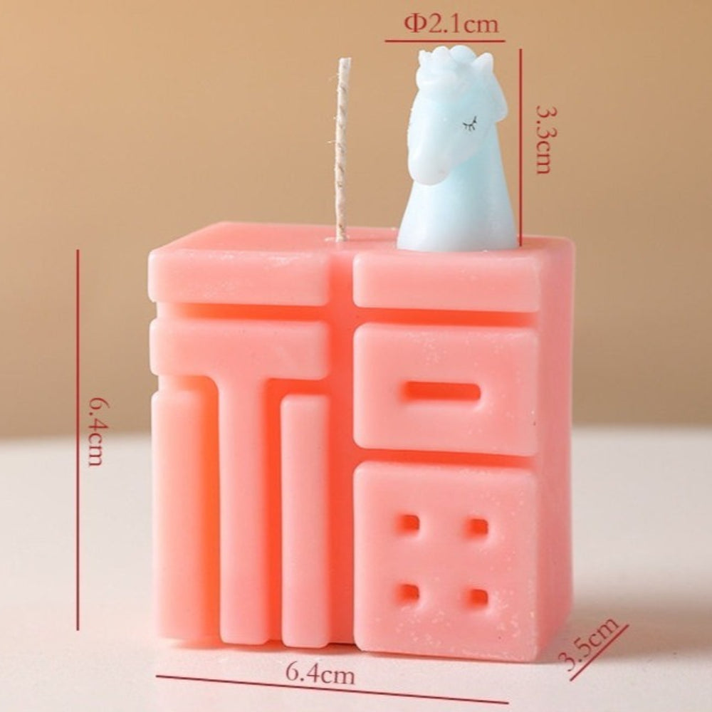 7-Color Fu Character Soy Wax Candles – Lucky Chinese Good Fortune Scented Candle Gift