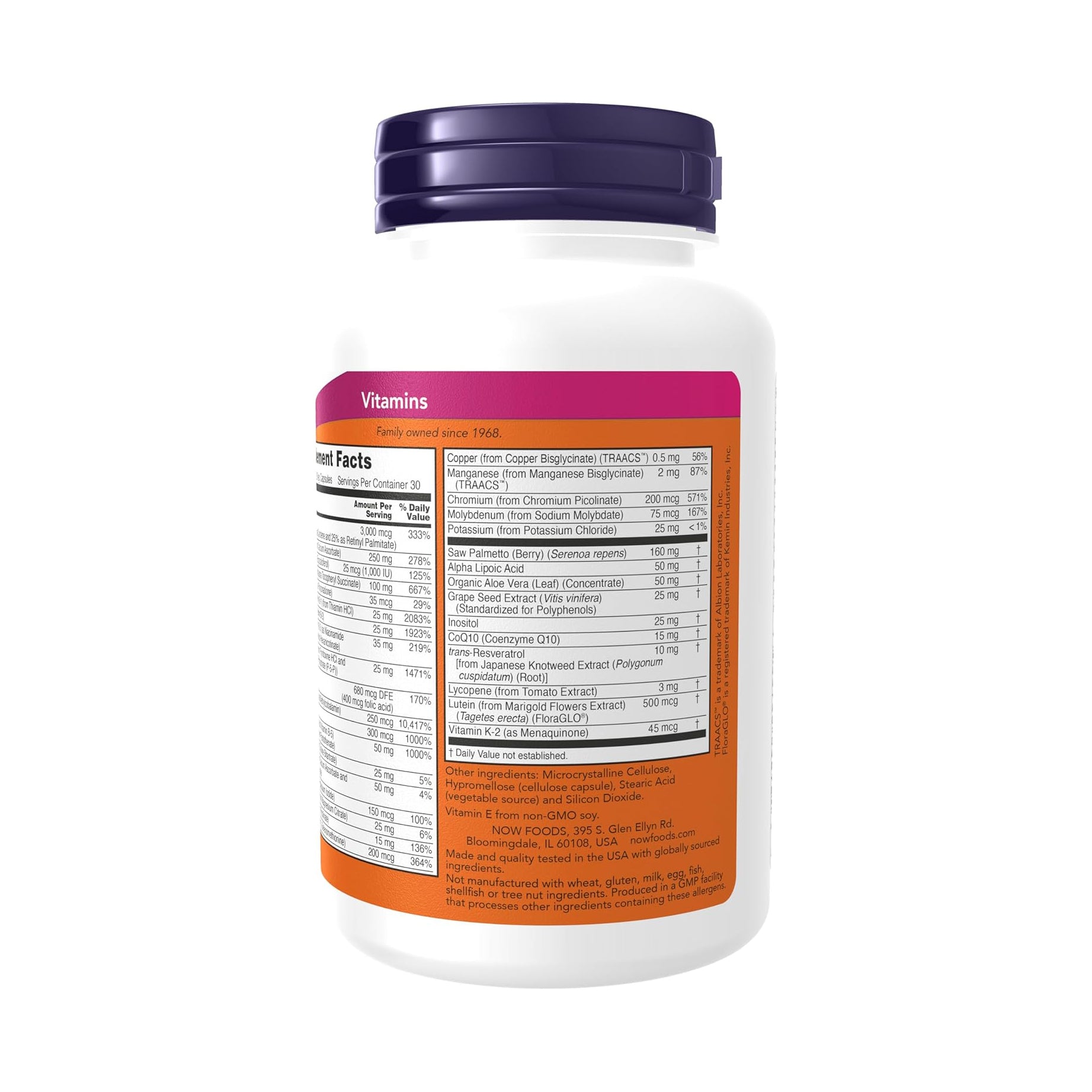 NOW Foods , ADAM™ Men's Multivitamin with Saw Palmetto, Lycopene, Alpha Lipoic Acid and CoQ10, Plus Natural Resveratrol & Grape Seed Extract, 90 Veg Capsules