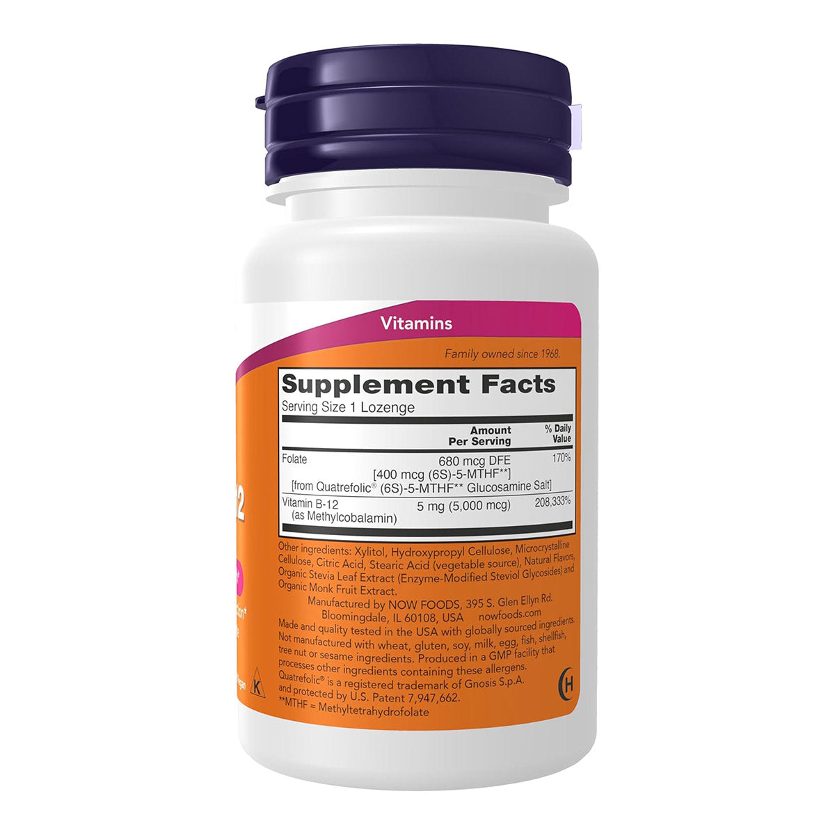 NOW Foods Supplements, Methyl B-12 (Methylcobalamin) 5,000 mcg, Nervous System Health*, 120 Lozenges