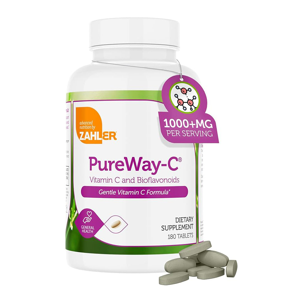 Zahler PureWay-C Vitamin C and Bioflavonoids, 1,000 mg, 180 Tablets