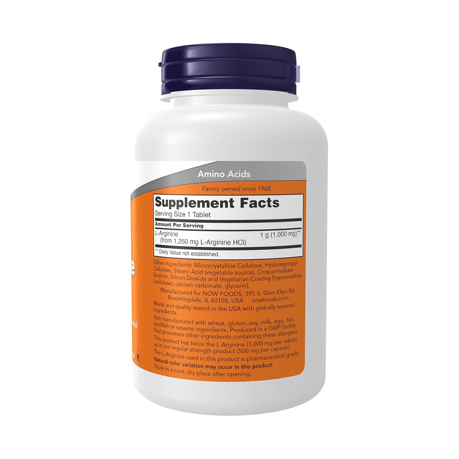 NOW Foods Supplements, L-Arginine 1,000 mg, Nitric Oxide Precursor*, Amino Acid, 120 Tablets