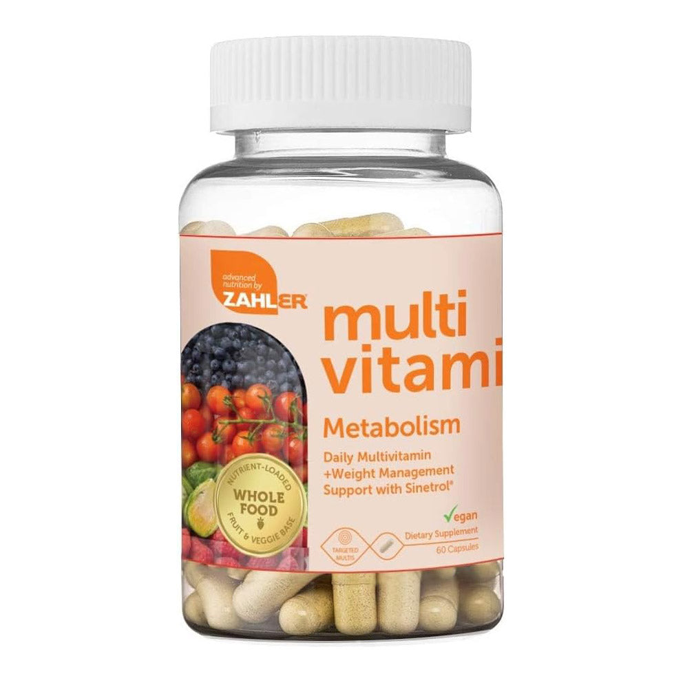 Zahler Multivitamin Metabolism + Weight Management Support for Women and Men with Iron, Certified Kosher, 60 Capsules