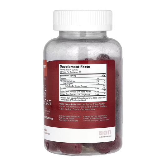 Zahler Chapter Six Apple Cider Vinegar Gummies, Apple, 60 Gummies