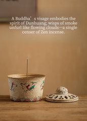 Dunhuang Flying Apsaras Ceramic Incense Burner – Coil & Stick Incense Holder, Tang Court Lady Design, Zen Tea & Home Decor