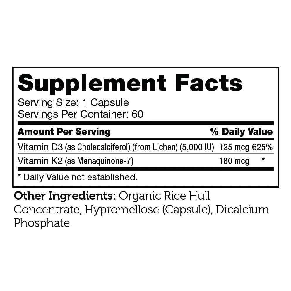 Zahler Vitamin D3 & K2 Advanced D3 & K2 Formula Supports Bone Density & Calcium Absorption, 60 Capsules