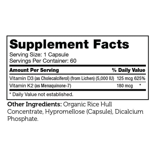 Zahler Vitamin D3 & K2 Advanced D3 & K2 Formula Supports Bone Density & Calcium Absorption, 60 Capsules