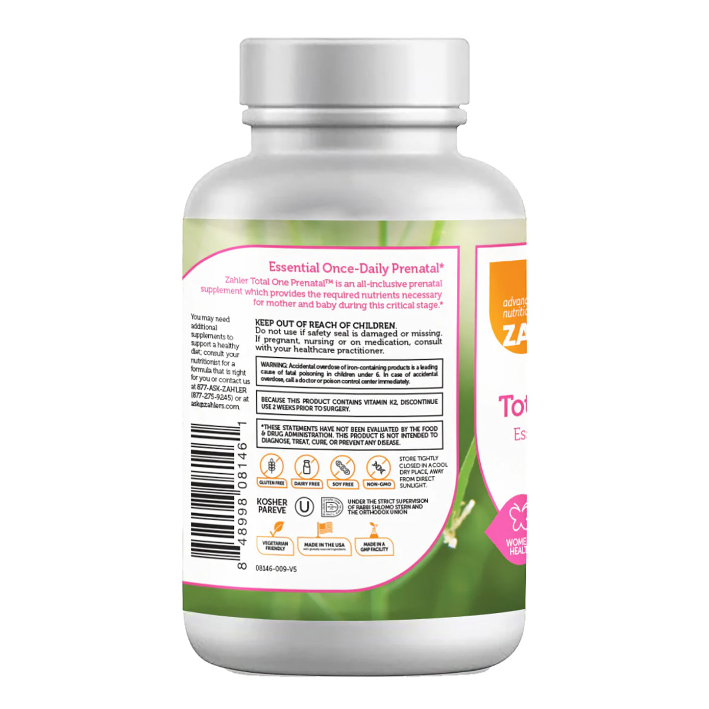 Zahler - Total One Prenatal Vitamins for Women (60 Count) Daily Multi Vitamin