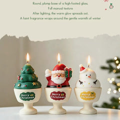 Hand-Painted Santa Claus Gypsum Candle Cup – 3 Styles, Gift Box Included, 3–4 Hour Burn Time