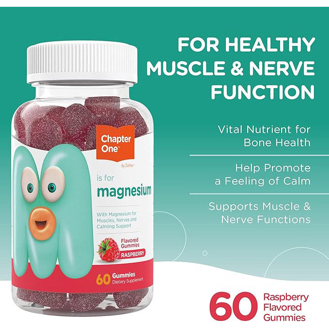 Zahler Chapter One Magnesium Gummies, Great Tasting Magnesium for Kids, Calm Kids Magnesium, Magnesium Gummies for Women and Men, Certified Kosher, (60 Flavored Gummies)